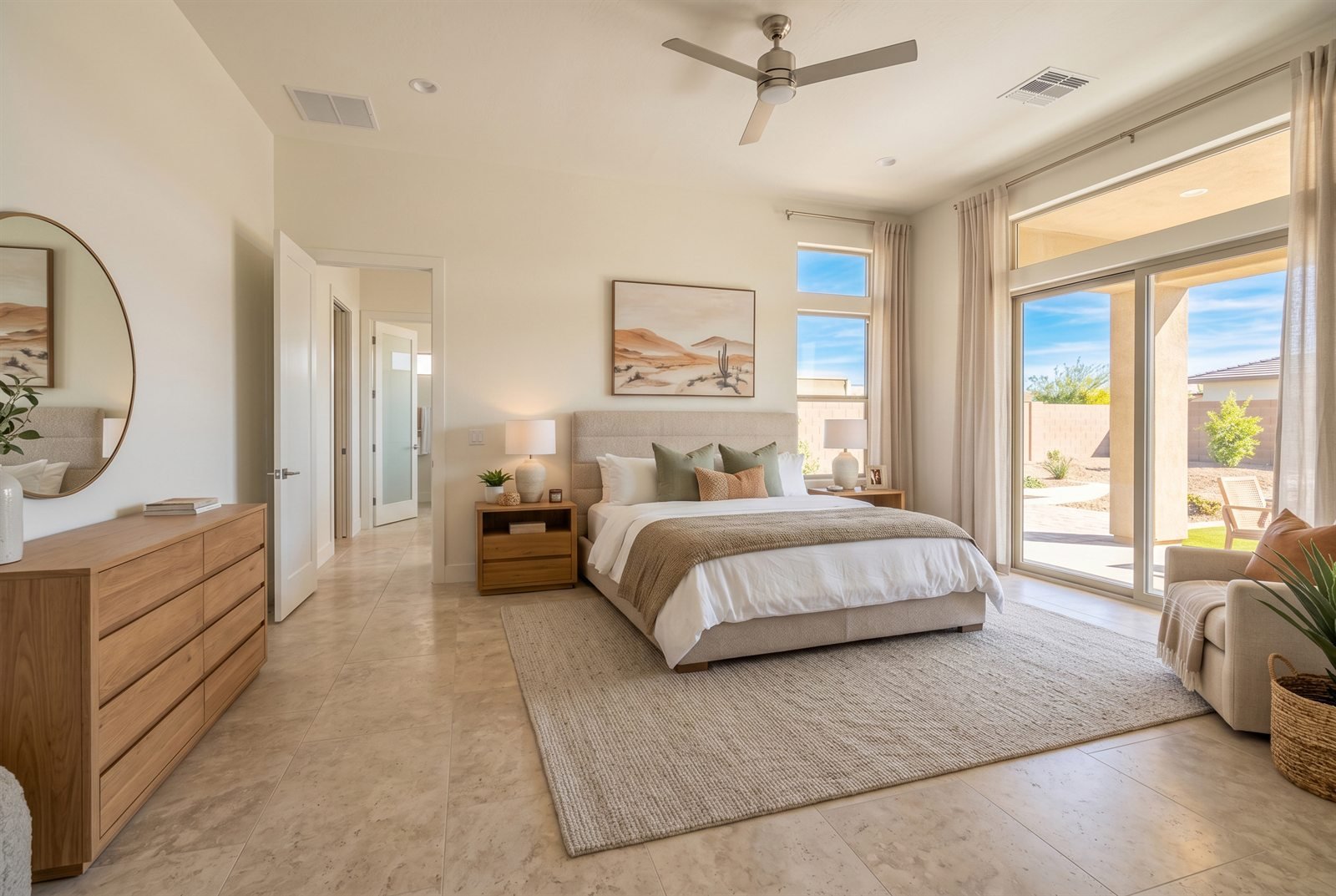 Primary bedroom with natural light